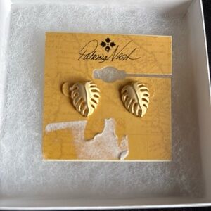 Patricia Nash Palm Leaf Button post earrings